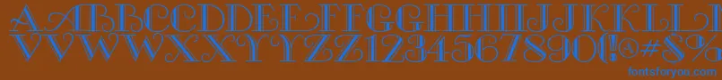 Michelleflf Font – Blue Fonts on Brown Background