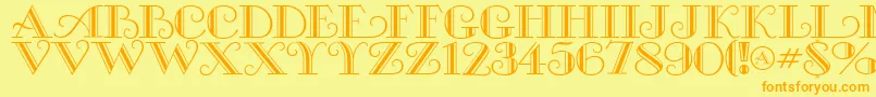 Michelleflf Font – Orange Fonts on Yellow Background