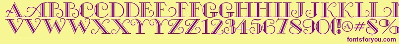 Michelleflf Font – Purple Fonts on Yellow Background