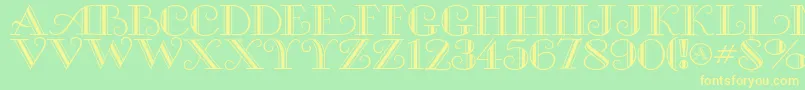 Michelleflf Font – Yellow Fonts on Green Background