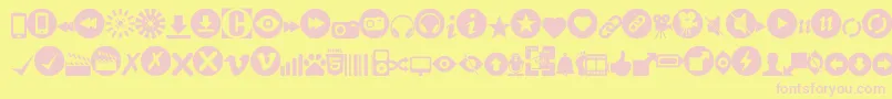 Stmedia Font – Pink Fonts on Yellow Background