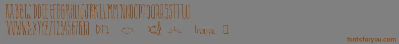 Czcionka AlienPlaylist – brązowe czcionki na szarym tle