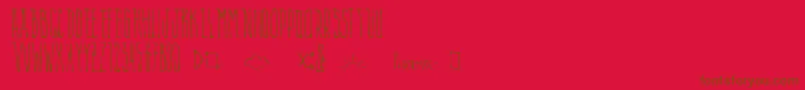 Fonte AlienPlaylist – fontes marrons em um fundo vermelho