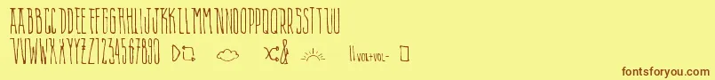 AlienPlaylist Font – Brown Fonts on Yellow Background