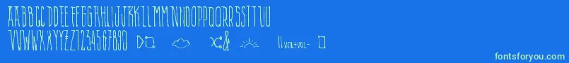 AlienPlaylist-Schriftart – Grüne Schriften auf blauem Hintergrund