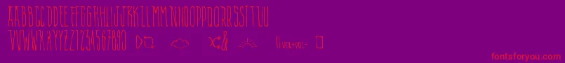 AlienPlaylist-Schriftart – Rote Schriften auf violettem Hintergrund