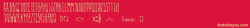 AlienPlaylist Font – Yellow Fonts on Red Background