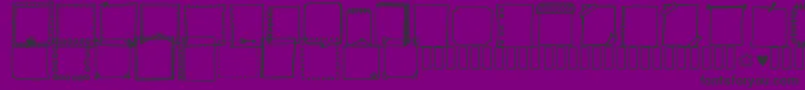 フォントTanaesteldoodleframes01Regular – 紫の背景に黒い文字