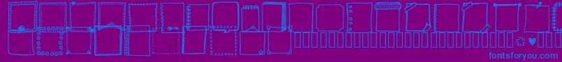 Tanaesteldoodleframes01Regular Font – Blue Fonts on Purple Background