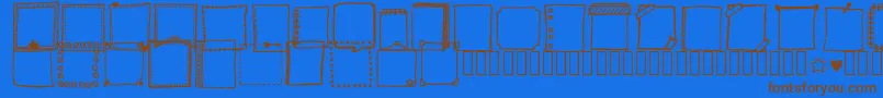 Fonte Tanaesteldoodleframes01Regular – fontes marrons em um fundo azul