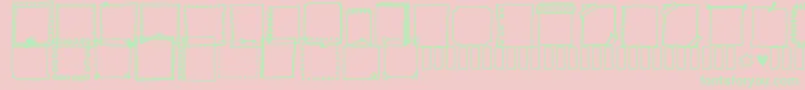 Police Tanaesteldoodleframes01Regular – polices vertes sur fond rose