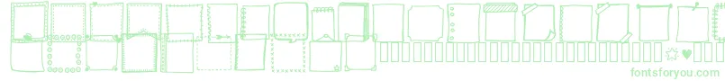 Fonte Tanaesteldoodleframes01Regular – fontes verdes em um fundo branco