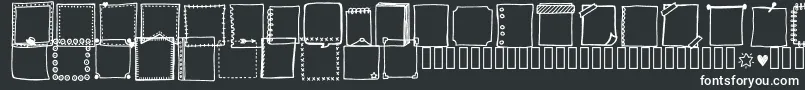 Tanaesteldoodleframes01Regular-Schriftart – Weiße Schriften auf schwarzem Hintergrund