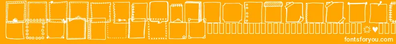 Police Tanaesteldoodleframes01Regular – polices blanches sur fond orange