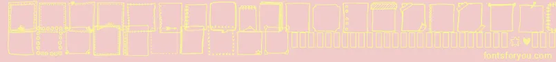 Tanaesteldoodleframes01Regular Font – Yellow Fonts on Pink Background