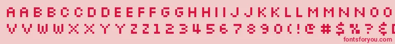 SilkscreenExpanded Font – Red Fonts on Pink Background