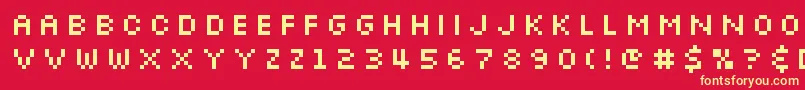 SilkscreenExpanded Font – Yellow Fonts on Red Background