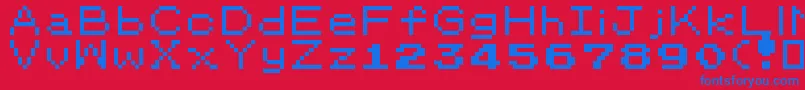 PokemonClassic Font – Blue Fonts on Red Background