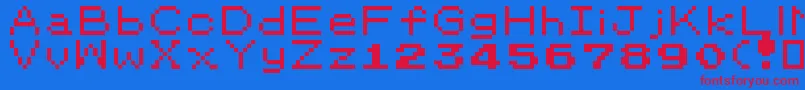 PokemonClassic-fontti – punaiset fontit sinisellä taustalla