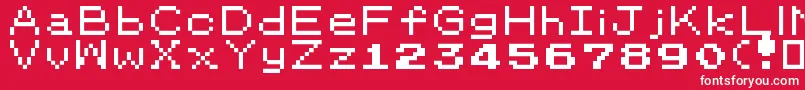 Fonte PokemonClassic – fontes brancas em um fundo vermelho