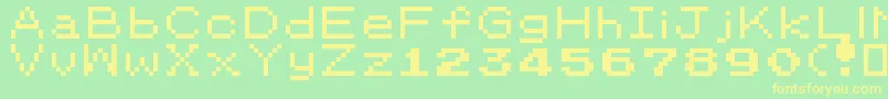 PokemonClassic Font – Yellow Fonts on Green Background