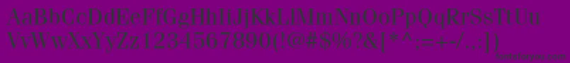 Czcionka ItcFeniceLtRegular – czarne czcionki na fioletowym tle