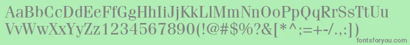 フォントItcFeniceLtRegular – 緑の背景に灰色の文字