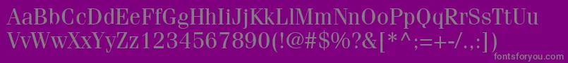 ItcFeniceLtRegular-Schriftart – Graue Schriften auf violettem Hintergrund