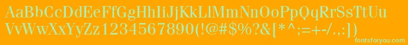 ItcFeniceLtRegular Font – Green Fonts on Orange Background