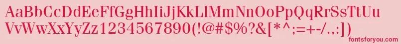 ItcFeniceLtRegular Font – Red Fonts on Pink Background