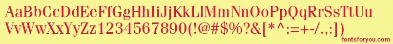 ItcFeniceLtRegular Font – Red Fonts on Yellow Background