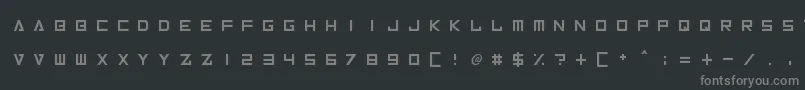 フォントInversionzUnboxed – 黒い背景に灰色の文字