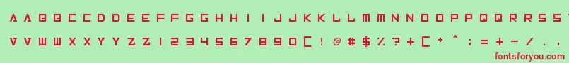 InversionzUnboxed-fontti – punaiset fontit vihreällä taustalla