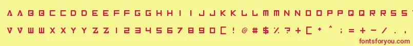 InversionzUnboxed-Schriftart – Rote Schriften auf gelbem Hintergrund