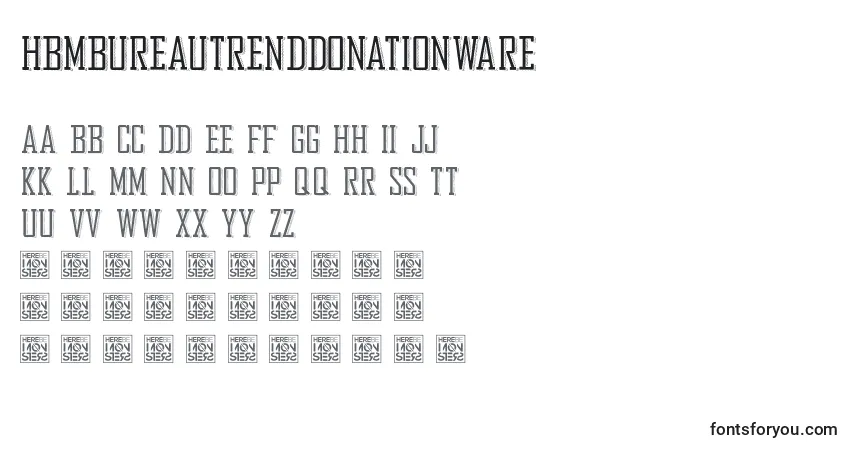 HbmBureauTrendDonationware-fontti – aakkoset, numerot, erikoismerkit