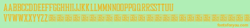 HbmBureauTrendDonationware Font – Orange Fonts on Green Background