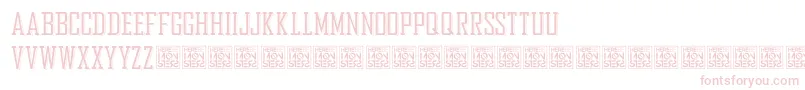 HbmBureauTrendDonationware-Schriftart – Rosa Schriften auf weißem Hintergrund