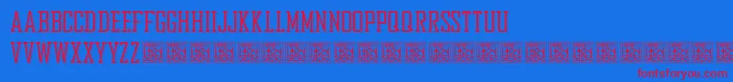 HbmBureauTrendDonationware Font – Red Fonts on Blue Background