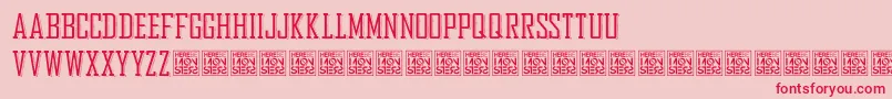 HbmBureauTrendDonationware Font – Red Fonts on Pink Background