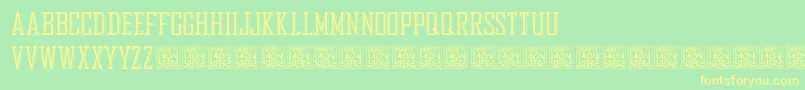 HbmBureauTrendDonationware Font – Yellow Fonts on Green Background