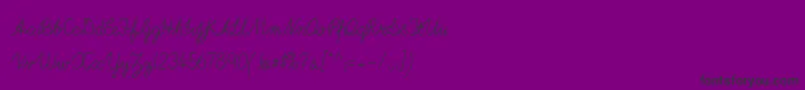 ImransSchoolA-fontti – mustat fontit violetilla taustalla