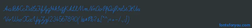 Шрифт ImransSchoolA – синие шрифты на чёрном фоне