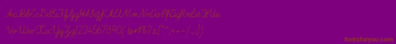 ImransSchoolA-fontti – ruskeat fontit violetilla taustalla