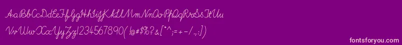ImransSchoolA Font – Pink Fonts on Purple Background