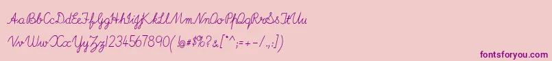 Шрифт ImransSchoolA – фиолетовые шрифты на розовом фоне