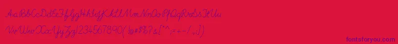ImransSchoolA-Schriftart – Violette Schriften auf rotem Hintergrund