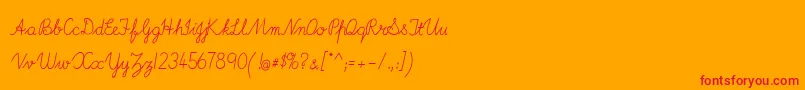 フォントImransSchoolA – オレンジの背景に赤い文字