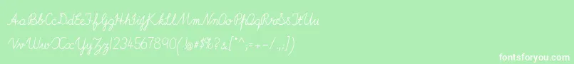 ImransSchoolA-fontti – valkoiset fontit vihreällä taustalla