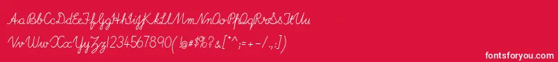 ImransSchoolA-fontti – valkoiset fontit punaisella taustalla