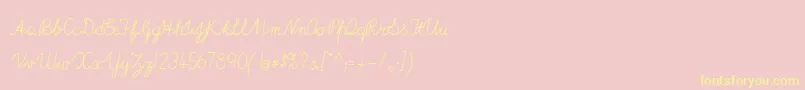 ImransSchoolA-fontti – keltaiset fontit vaaleanpunaisella taustalla